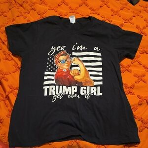 Black Graphic T-Shirt with Patriotic Design